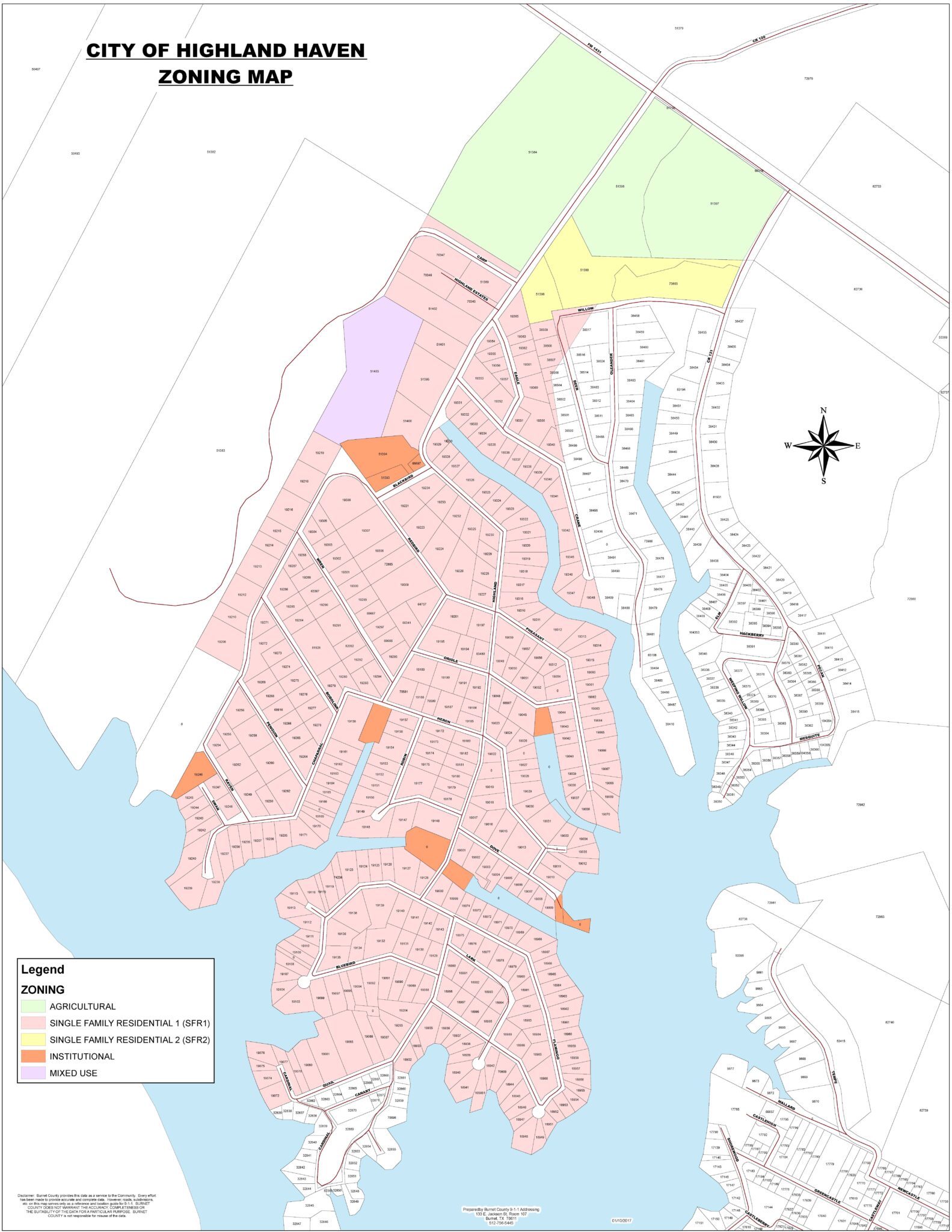 Maps City of Highland Haven, Texas